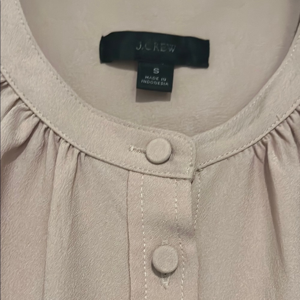 J. Crew Soft Blush Button-Front Top